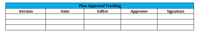 Business Continuity Plan Approval Tracking