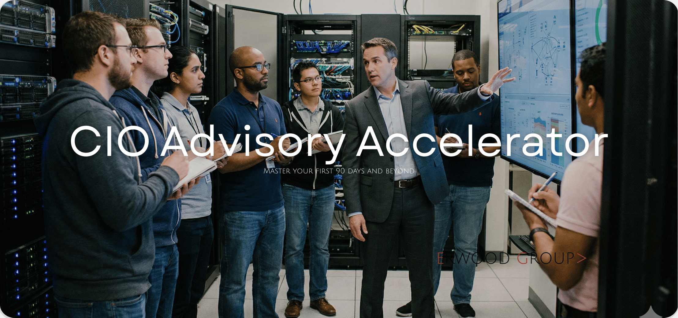 CIO Presenting to IT Staff inside the data center